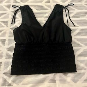 Old Navy Fitted Sleeveless V-Neck Tie Shoulder Blouse